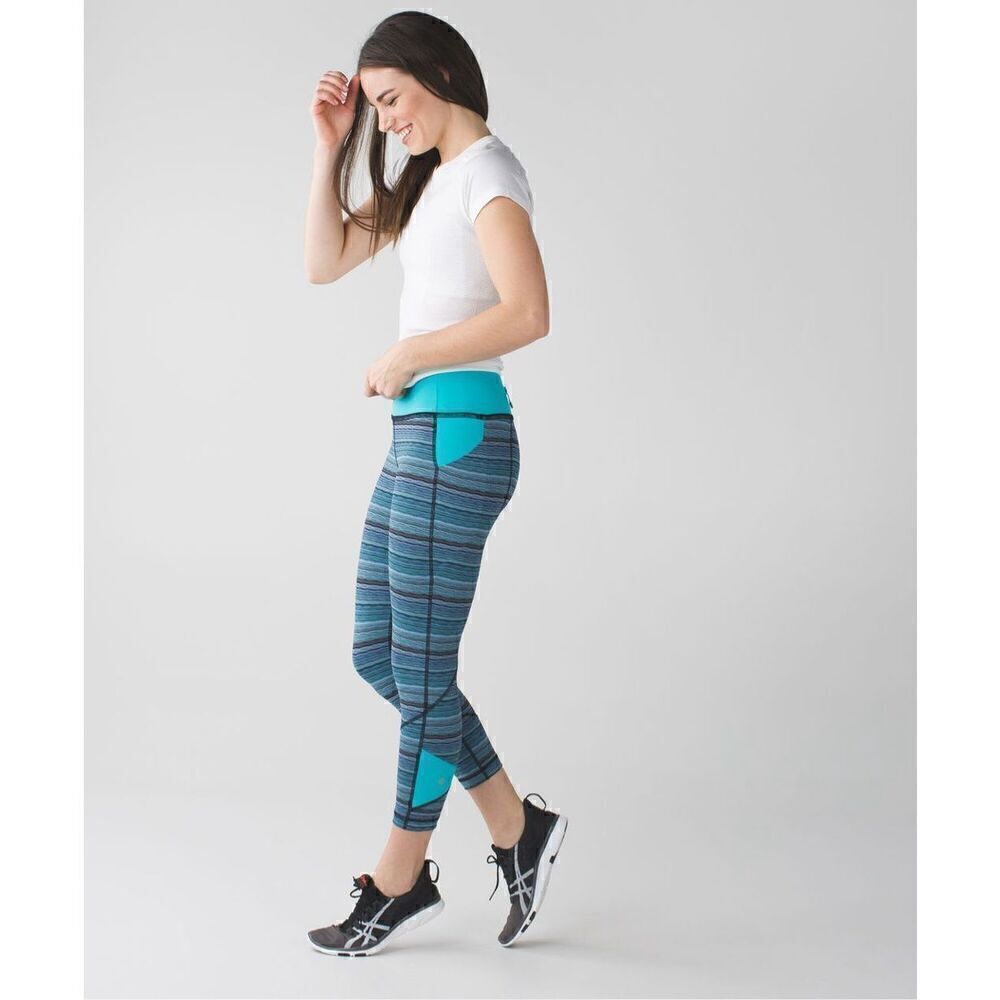 Lululemon Pace Rival Crop Space Dye Twist Naval Blue Peacock Blue / Peacock Blue
